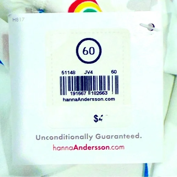 New Hanna Andersson Sleeper Gown Girls 3-6M 60 cm Boys Rainbows Organic Cotton - Picture 5 of 5